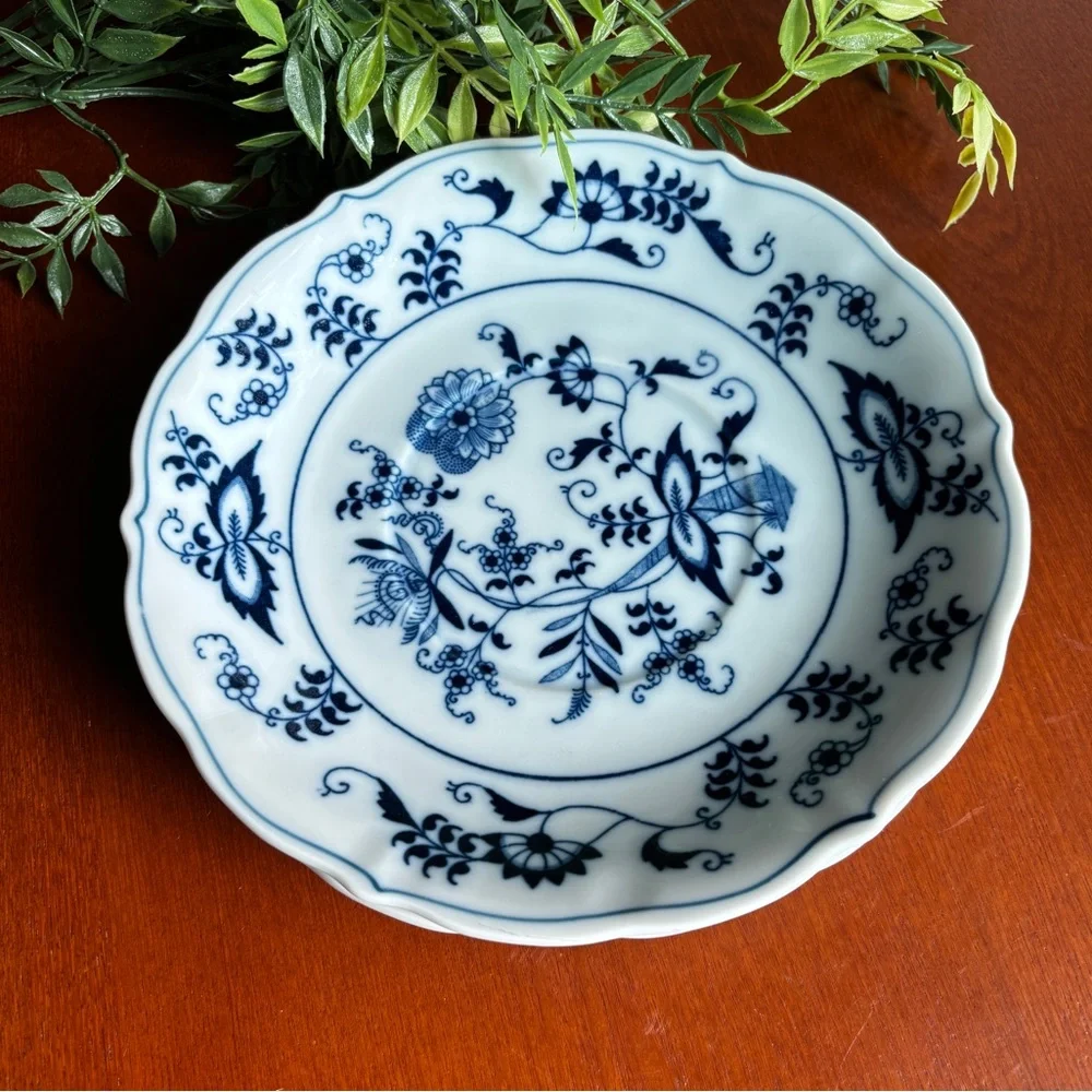 Blue Danube Plates Set of 6 Porcelain Vintage
